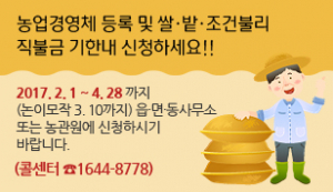 경주시, 쌀.밭.조건불리 직불제 신청 접수 