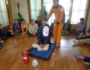 경주시 건천남여의용소방대, 심폐소생술 교육 