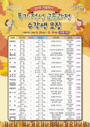 경주시, 청소년 가을학기 특기적성 교육 과정 운영 