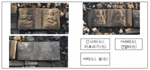경주시, 경주 읍성(邑城) 성벽 학술발굴조사 중 통일신라시대 `팔부중상` 부조 발견 