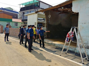 박찬영 경주경찰서장, 감포읍 태풍 피해지역 침수가옥. 시설물 안전점검 