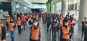 민주노총 공공연대노동조합 발전분과위원회 간부 40여명 `한수원 본사 로비 무기한 농성 돌입`