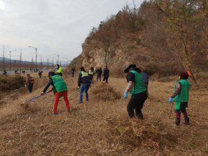 경주시 동천동, 산림연접지 인화물질 사전제거