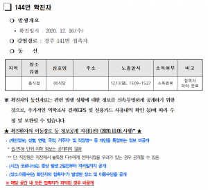 경주시, 코로나19 추가 확진자 1명(144번) 발생