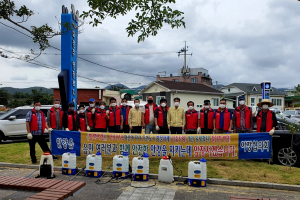 경주시 안강읍, 이장협의회 추석맞이 코로나19 확산 방지 `방역활동`