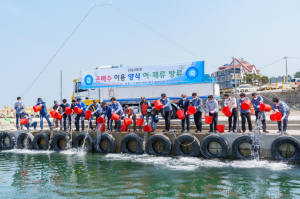 한국수력원자력 월성원자력본부, 온배수 이용 어. 패류 방류