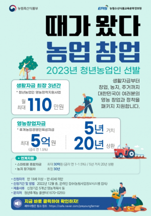 경주시, 2023년 청년후계농 선발 `내년 1월 27일까지 접수`