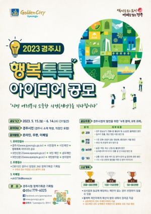경주시 행복톡톡 튀는 시정 발전 아이디어 공모