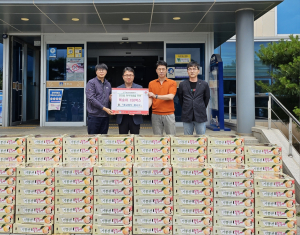 경주시 북경주행정복지센터, 에코비트에너지 경주. 에코비트에너지 정세 `복숭아 150박스` 기탁