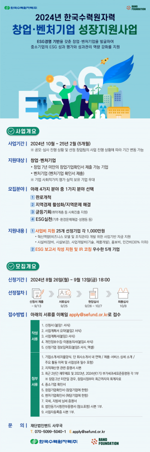 한국수력원자력, 창업 생태계 조성 지원 ˝벤처 윙즈˝ 25개 社 모집