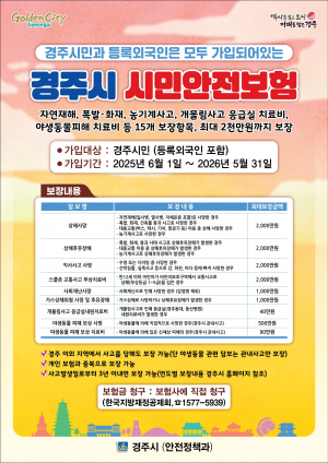 경주시, 시민안전보험 보장 확대 `야생동물 피해도 보상`