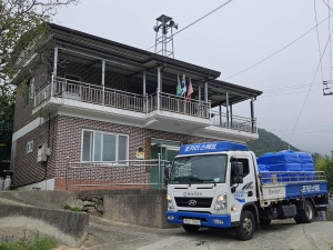 한수원(주) 체코원전사업단, 산내면 가뭄피해 지역 경로당에 물품 지원
