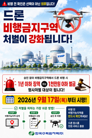 “경찰·해경과 함께 막는다!” 9월17일부터 처벌강화! 월성본부 불법드론 예방 현장으로!!
